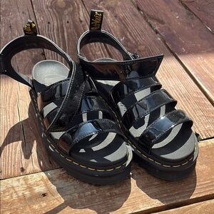 Dr Marten Blair Sandals Black Gloss Women’s Size 10L